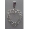 High polished Silver plated Heart Pendant