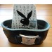 Playboy - Metal Logo Black Leather Wristband